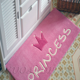 粉红皇冠简约宜家地毯地垫客厅卧室床边玄关地毯手工腈纶门垫定制