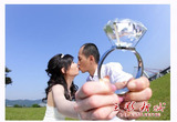 8CM超大号钻戒 婚纱摄影必备拍照道具新款求婚仿真钻石戒指0.4