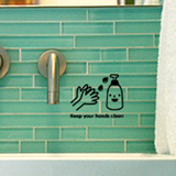 特价 墙贴纸 洗手液标识贴 厕所洗手间卫生间浴室防水 玻璃瓷砖贴