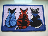 厂家直销手工编织时尚精美小猫地毯儿童卧室防滑地垫可定制小地毯