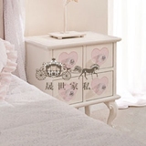 床头柜欧式实木橡木床头柜白色储物柜床边收纳柜儿童套房家具定制