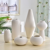 创意家居现代简约白色陶瓷花瓶花器台面客厅摆件摆设工艺品包邮