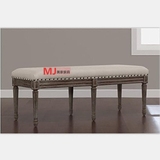 美式实木床尾凳卧室复古床前凳床头凳床边凳换鞋凳长凳沙发凳定做