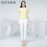 CCDD新款夏季专柜短袖新款通勤上衣夏装直筒印花女衬衫C52R14430