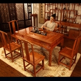 茶桌椅组合仿古功夫茶几红木实木自动上水茶台榆木多功能中式餐桌
