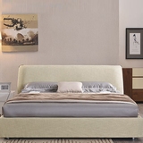 美式乡村风格软包床时尚布艺床酒店软床软包床后现代创意双人床