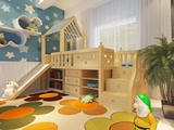 多功能组合环保儿童床滑梯床高低双层梯柜床实木子母床带书桌衣柜