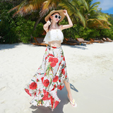 s半身长裙时尚沙滩雪纺印花甜美修身显瘦波西米亚度假群