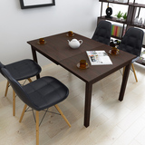 简约现代时尚特色小户型1.2米折叠创意伸缩实木餐桌深胡桃浅樱桃