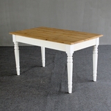 欧式现代简约木质餐桌 白西餐桌中小户型6人位全 实木个性长方桌