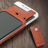 三星S6 edge+手机壳SM-G9250真皮套s6plus手机套g9280曲屏保护壳
