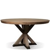 美式乡村复古铁艺实木圆桌餐桌咖啡桌欧式实木桌椅休闲小户型饭桌