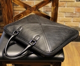 新款韩版时尚男士手提包公文包休闲商务斜挎包原创设计菱格OL风格