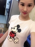 2016夏明星同款米奇短袖t恤卡通韩国红米奇t恤纯棉修身显瘦