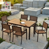 创意户外阳台简约时尚塑木桌椅三件套五件套组合庭院花园室外餐椅
