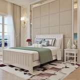 全实木床1.8米双人床现代简约欧式床公主床1.5米美式床白色单人床