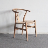 Y椅明式圈椅 休闲椅扶手椅设计师经典全实木白橡木时尚餐椅