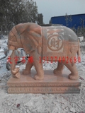 包邮现代中式石雕动物象石头风招财水看门晚霞红大象一对厂家直销