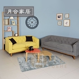 北欧宜家小户型客厅实木布艺沙发 现代简约 日式单双三人组合沙发