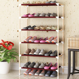 木质简易鞋架六层收纳架实木鞋柜简约组装加固鞋架客厅置物架包邮