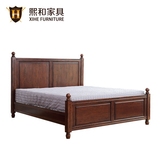 美式全实木床红橡木乡村美式床1.8米双人床简约现代1.5新古典婚床