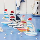 地中海迷你铁艺小帆船模型摆件创意儿童房家居搁架摆设幼儿园装饰