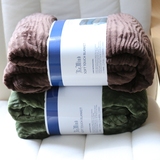 外贸尾单毛毯 树纹剪花法兰绒毯子纯色沙发盖毯冬季床单1.8X2.1米