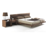 北欧宜家美国黑胡桃木双人床现代简约纯实木床卧室家具婚床