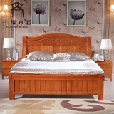 新中式实木床特价双人橡木床1.8m木大床1.5米单人原木床储物婚床
