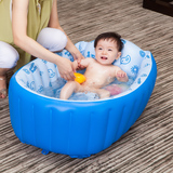 婴儿充气式浴盆便携式宝宝洗澡盆加厚可折叠新生儿可爱保温浴桶软