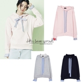 韩国官网代购直邮 设计师品牌BLANK 女 纯色卫衣外套粉色深蓝色