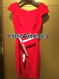 BAISI/百丝 专柜正品 2016年夏 绿色简约OL修身连衣裙ATB604602