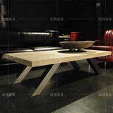 美式现代铁艺实木大茶台设计师家具创意梯形客厅茶桌会客茶几特价