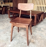 秋山匠人 北欧中式日式乡村风纯实木白蜡黑胡桃木榫卯餐椅子定制