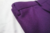 秋冬新品 欧美男士深紫色羊毛呢九分西裤 英伦复古小脚裤厚款 潮