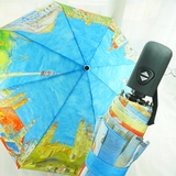 欧洲复古梵高文艺个性学院风创意加大坚固油画全自动折叠伞晴雨伞