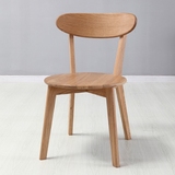 北欧现代简约餐厅餐椅日式全实木休闲椅子软坐垫咖啡厅白橡木家具