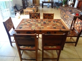 中式实木餐桌椅组合饭桌子四人长方形餐厅小户型复古餐台家用餐桌