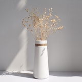 简约现代客厅家居创意摆件白色麻绳日式陶瓷文艺插花花瓶
