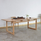 忆朴 加长餐桌 纯实木水曲柳白蜡木北欧家用餐桌椅组合日式家具