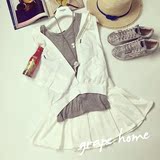 2016夏装新款女装韩版时尚短裙子三件套装休闲运动个性潮夏季白色