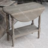 欧式法式田园怀旧风格实木橡木折叠桌小圆桌咖啡桌沙发边桌现货