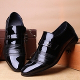 黑色商务新款皮鞋低帮尖头系带男鞋子男士结婚鞋正装休闲韩版夏季