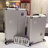 PC铝框拉杆箱登机箱复古质感旅行箱20寸/22寸/24寸男女潮流行李箱
