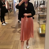 意大利代购 pinko 16春夏新款时尚金属质感修身纯色百褶裙 半身裙