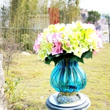 青莲居创意铁艺小花瓶欧式花瓶摆件玻璃花瓶客厅摆设复古家居饰品