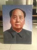 梵西美奇纯手绘人物油画毛泽东肖像装饰画毛主席名人画像收藏挂画