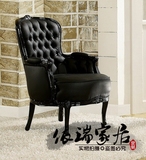 美式实木老虎椅欧式复古单人沙发椅高背休闲椅子法式新古典客厅椅