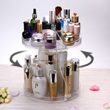 化妆品收纳盒透明大号置物架 韩式360度旋转桌面梳妆台整理架包邮