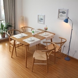 北欧全实木餐桌 日式进口黑胡桃木六人餐桌 简约现代设计师桌